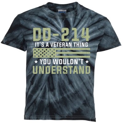 DD214 It's A Veteran Thing You Wouldn't Understand USA Flag Kids Tie-Dye T-Shirt