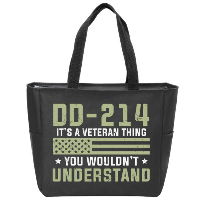 DD214 It's A Veteran Thing You Wouldn't Understand USA Flag Zip Tote Bag