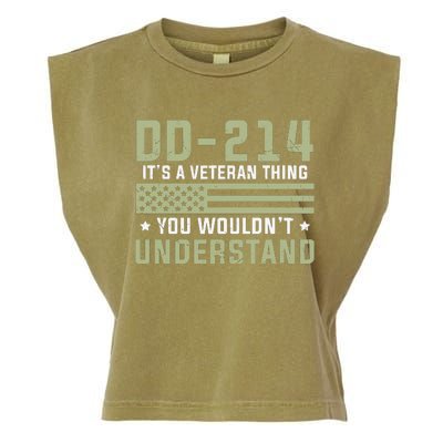 DD214 It's A Veteran Thing You Wouldn't Understand USA Flag Garment-Dyed Women's Muscle Tee