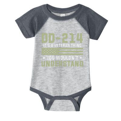 DD214 It's A Veteran Thing You Wouldn't Understand USA Flag Infant Baby Jersey Bodysuit