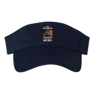 Distressed I Am A Veteran I Can Fix Stupid Veterans Day Valucap Bio-Washed Visor