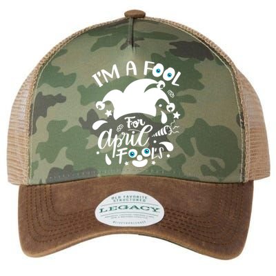 Design I'm A Fool Pril Fool's Day April Funny Cool Gift Legacy Tie Dye Trucker Hat