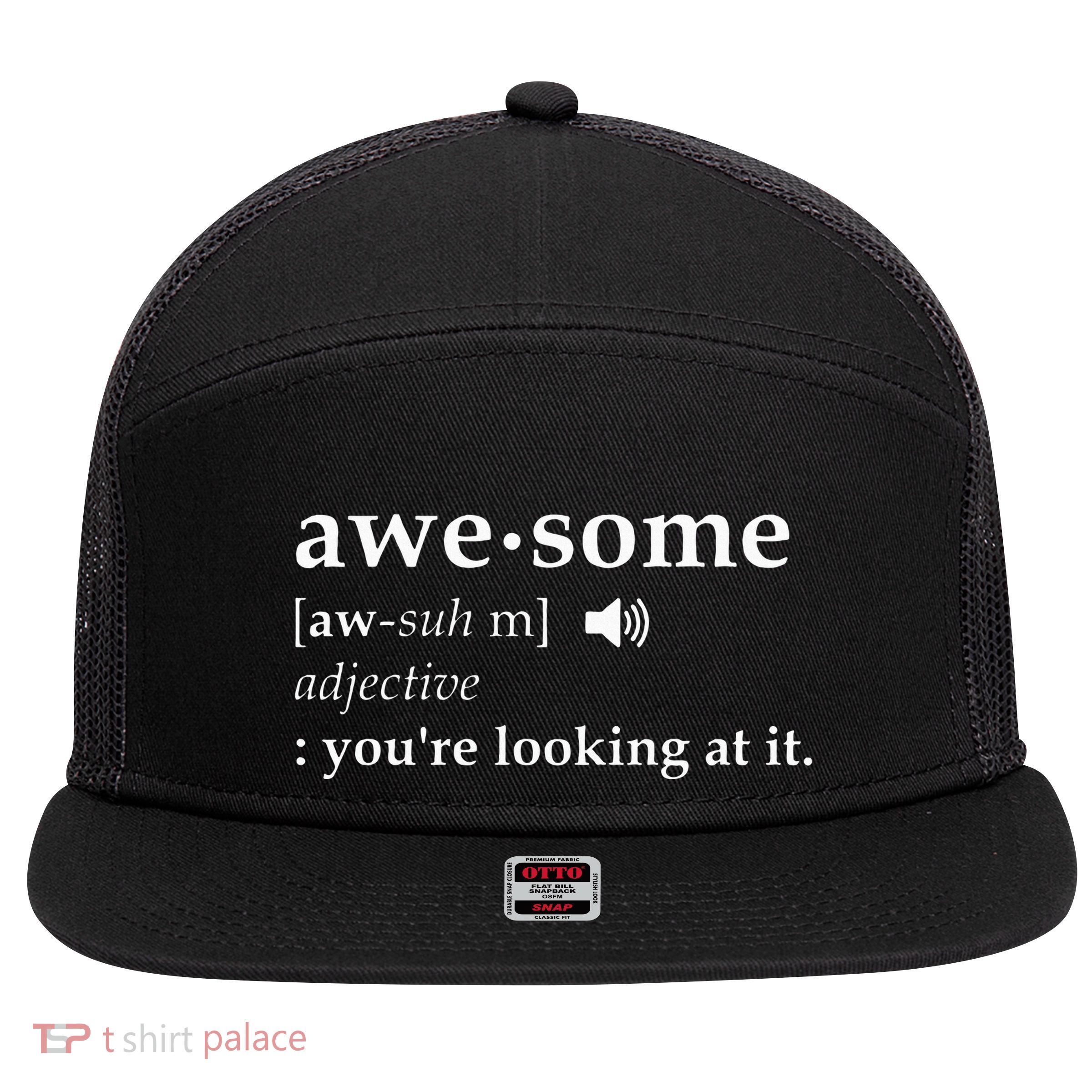 Definition Im Awesome 7 Panel Mesh Trucker Snapback Hat