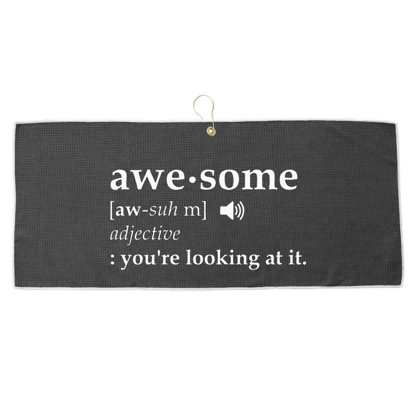 Definition Im Awesome Large Microfiber Waffle Golf Towel