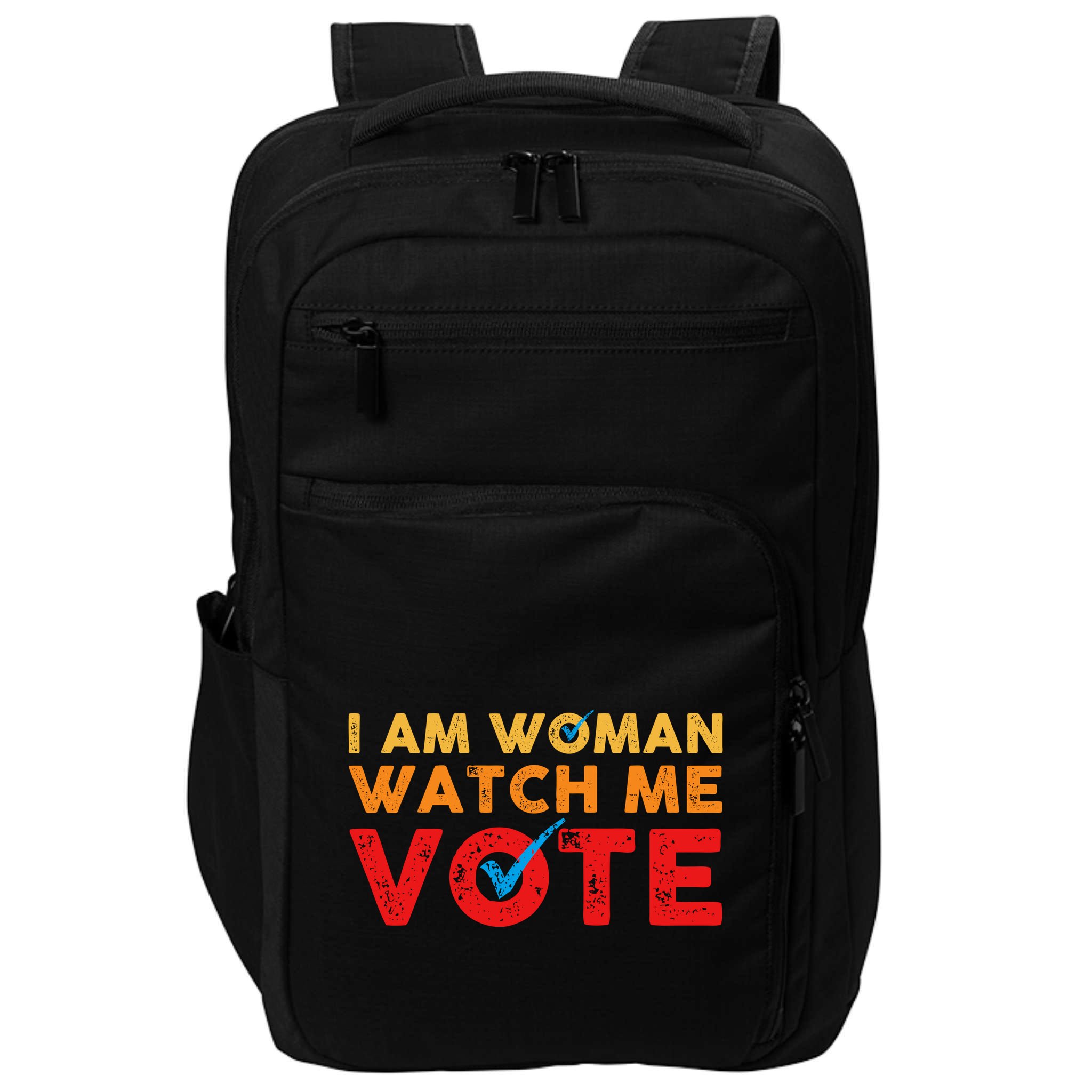 Distressed I Am Woman Watch Me Vote Impact Tech Backpack