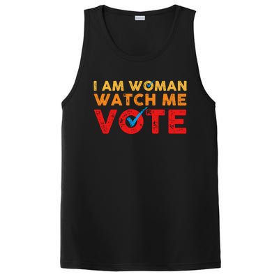 Distressed I Am Woman Watch Me Vote PosiCharge Competitor Tank