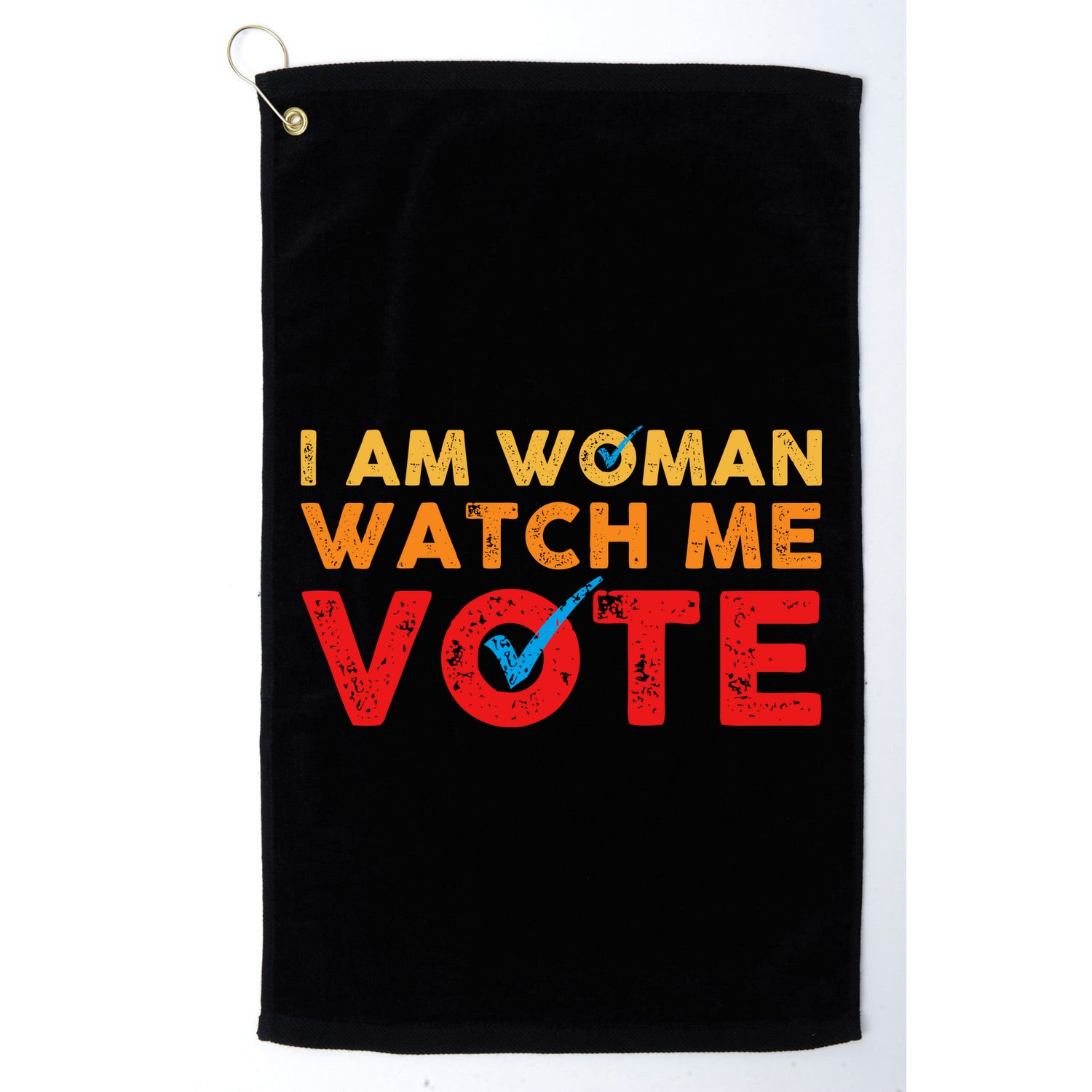 Distressed I Am Woman Watch Me Vote Golf Towel