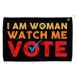 Distressed I Am Woman Watch Me Vote Grommeted Golf Towel