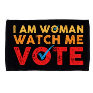 Distressed I Am Woman Watch Me Vote Microfiber Hand Towel