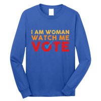 Distressed I Am Woman Watch Me Vote Long Sleeve Shirt