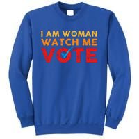 Distressed I Am Woman Watch Me Vote Sweatshirt