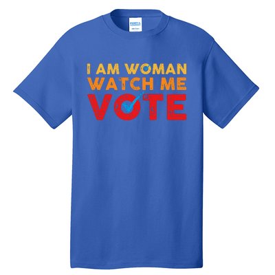 Distressed I Am Woman Watch Me Vote Tall T-Shirt