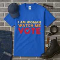 Distressed I Am Woman Watch Me Vote Tall T-Shirt