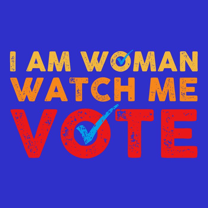Distressed I Am Woman Watch Me Vote Tall T-Shirt
