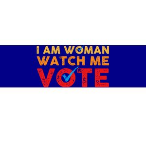 Distressed I Am Woman Watch Me Vote Bumper Sticker