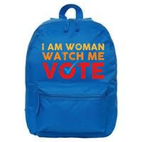 Distressed I Am Woman Watch Me Vote 16 in Basic Backpack