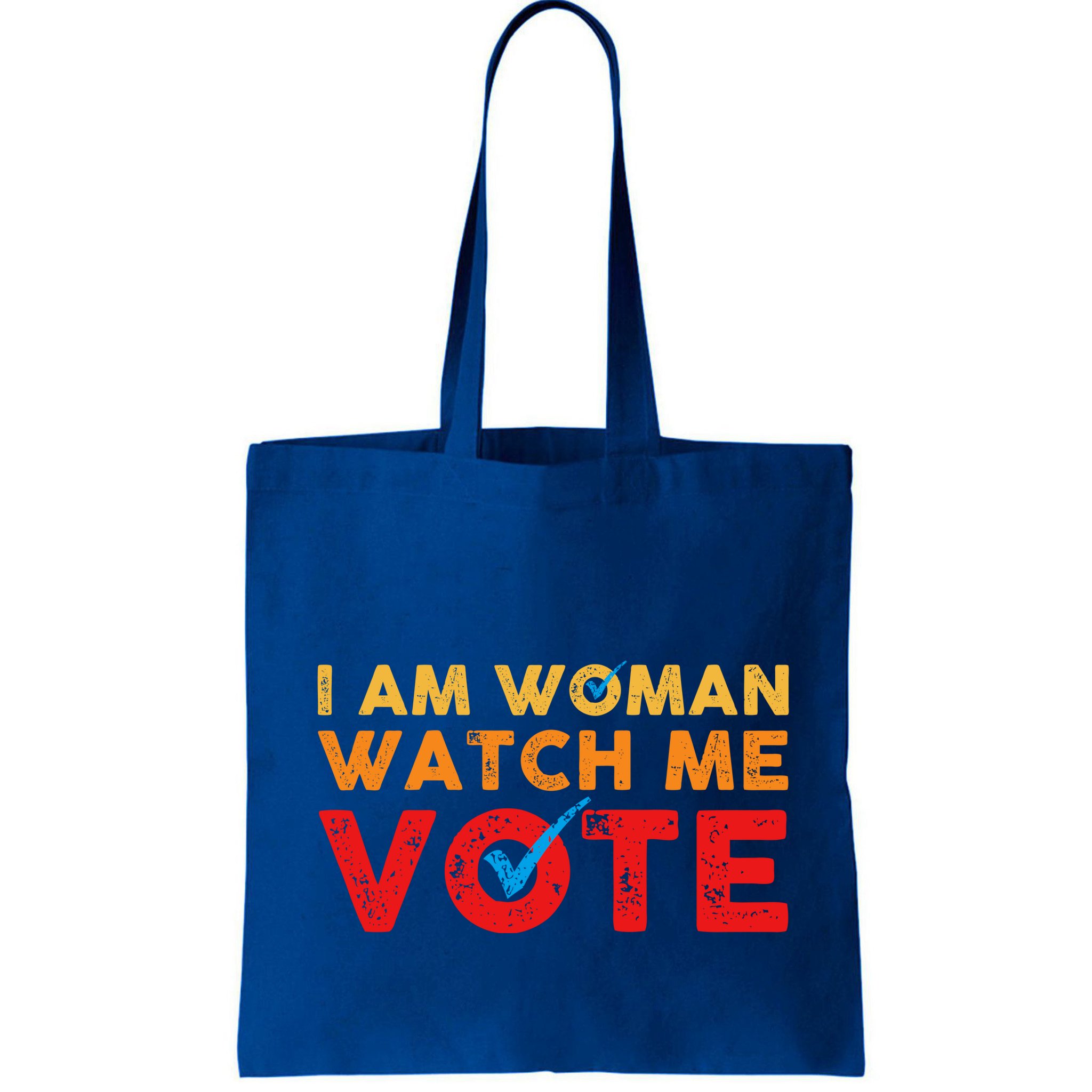 Distressed I Am Woman Watch Me Vote Bag