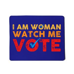 Distressed I Am Woman Watch Me Vote Mousepad