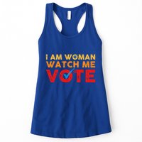 Distressed I Am Woman Watch Me Vote Womens Tank Top