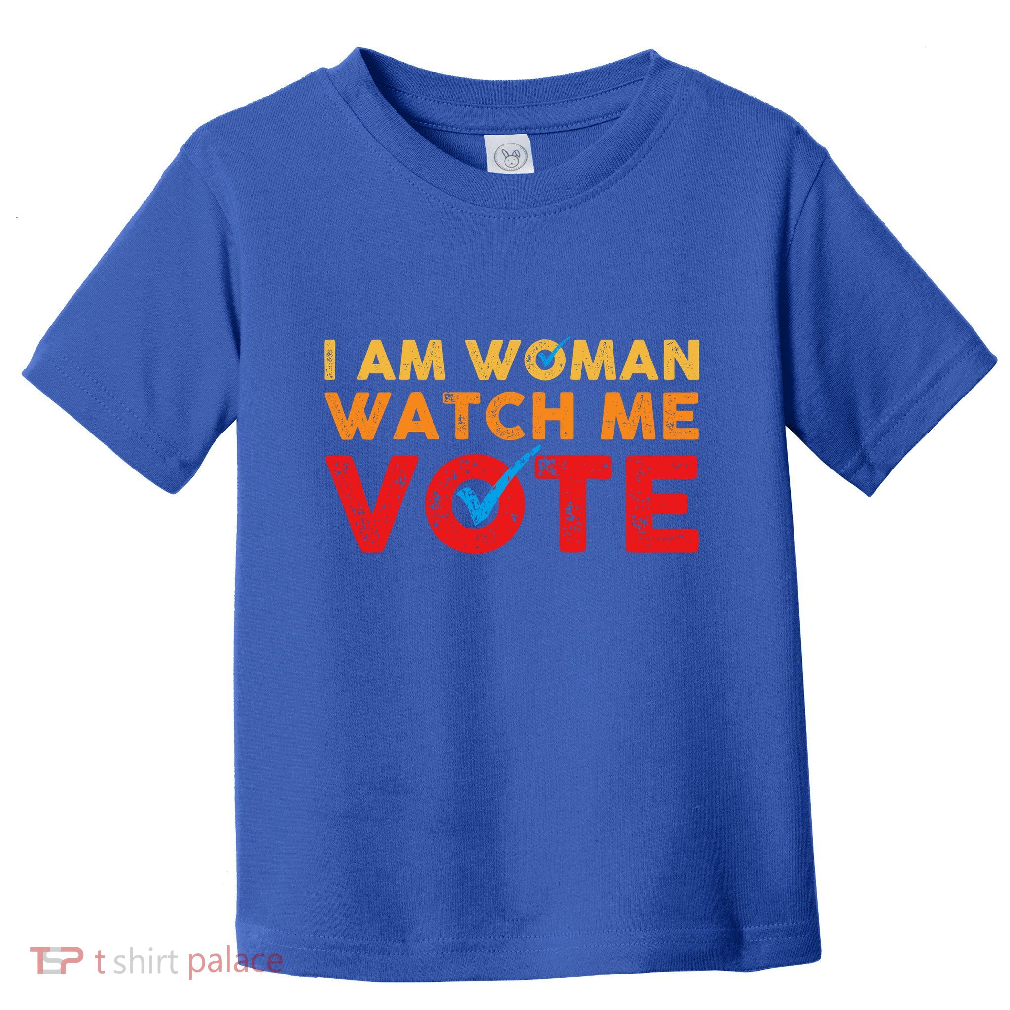 Distressed I Am Woman Watch Me Vote Toddler T-Shirt