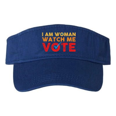 Distressed I Am Woman Watch Me Vote Valucap Bio-Washed Visor