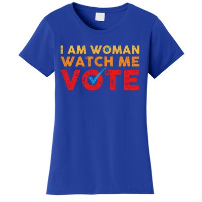 Distressed I Am Woman Watch Me Vote Women's T-Shirt