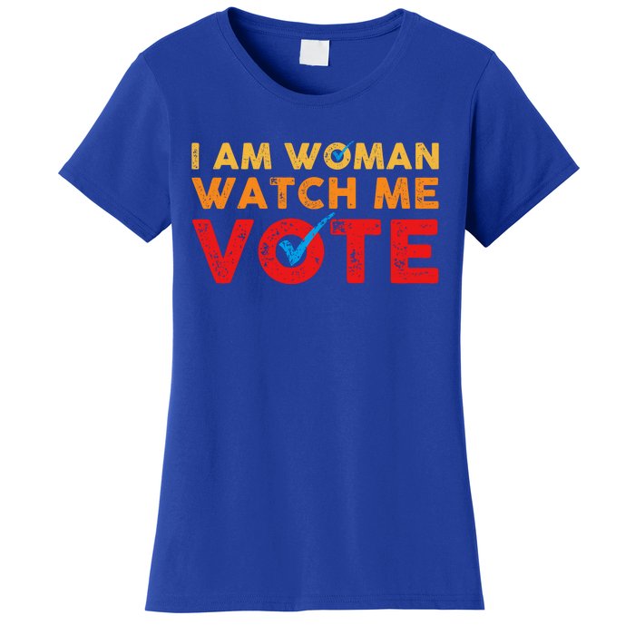 Distressed I Am Woman Watch Me Vote Women's T-Shirt