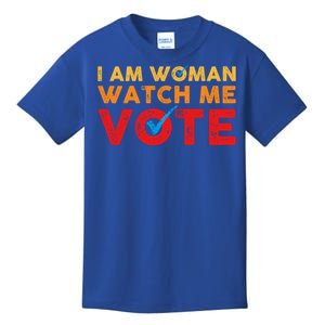 Distressed I Am Woman Watch Me Vote Kids T-Shirt