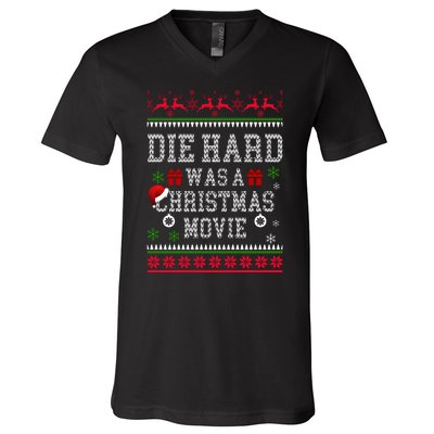 DieHard Is A Christmas Movie Funny Ugly Christmas Pajama V-Neck T-Shirt