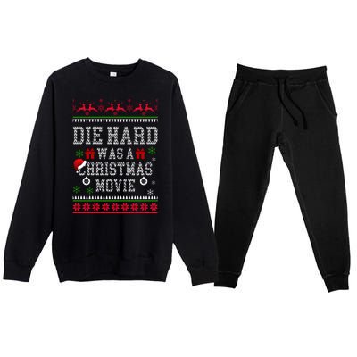 DieHard Is A Christmas Movie Funny Ugly Christmas Pajama Premium Crewneck Sweatsuit Set