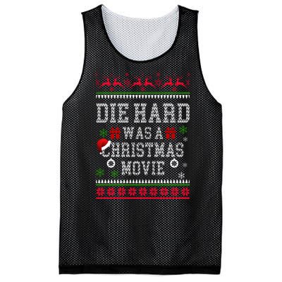 DieHard Is A Christmas Movie Funny Ugly Christmas Pajama Mesh Reversible Basketball Jersey Tank