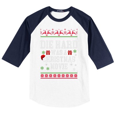 DieHard Is A Christmas Movie Funny Ugly Christmas Pajama Baseball Sleeve Shirt