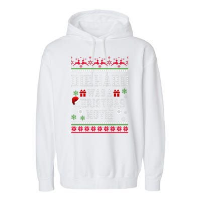 DieHard Is A Christmas Movie Funny Ugly Christmas Pajama Garment-Dyed Fleece Hoodie