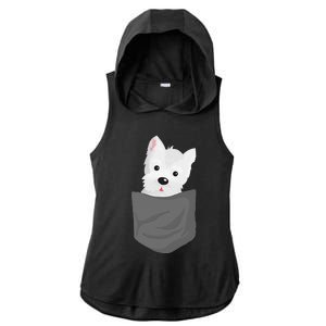 Dog In A Pocket Cute Westie Terrier Lover Puppy Ladies PosiCharge Tri-Blend Wicking Draft Hoodie Tank