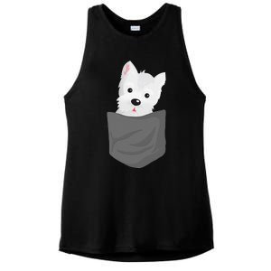 Dog In A Pocket Cute Westie Terrier Lover Puppy Ladies PosiCharge Tri-Blend Wicking Tank