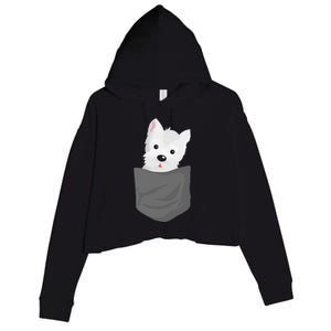 Dog In A Pocket Cute Westie Terrier Lover Puppy Crop Fleece Hoodie