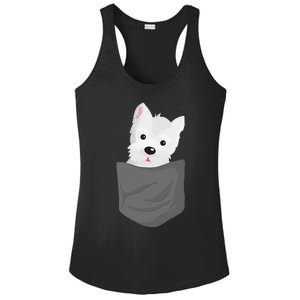 Dog In A Pocket Cute Westie Terrier Lover Puppy Ladies PosiCharge Competitor Racerback Tank