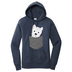 Dog In A Pocket Cute Westie Terrier Lover Puppy Women's Pullover Hoodie