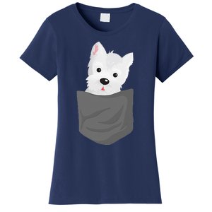 Dog In A Pocket Cute Westie Terrier Lover Puppy Women's T-Shirt