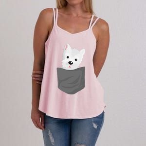 Dog In A Pocket Cute Westie Terrier Lover Puppy Women's Strappy Tank