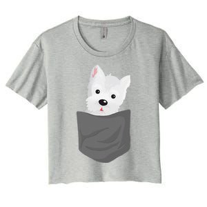 Dog In A Pocket Cute Westie Terrier Lover Puppy Women's Crop Top Tee