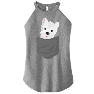 Dog In A Pocket Cute Westie Terrier Lover Puppy Women's Perfect Tri Rocker Tank