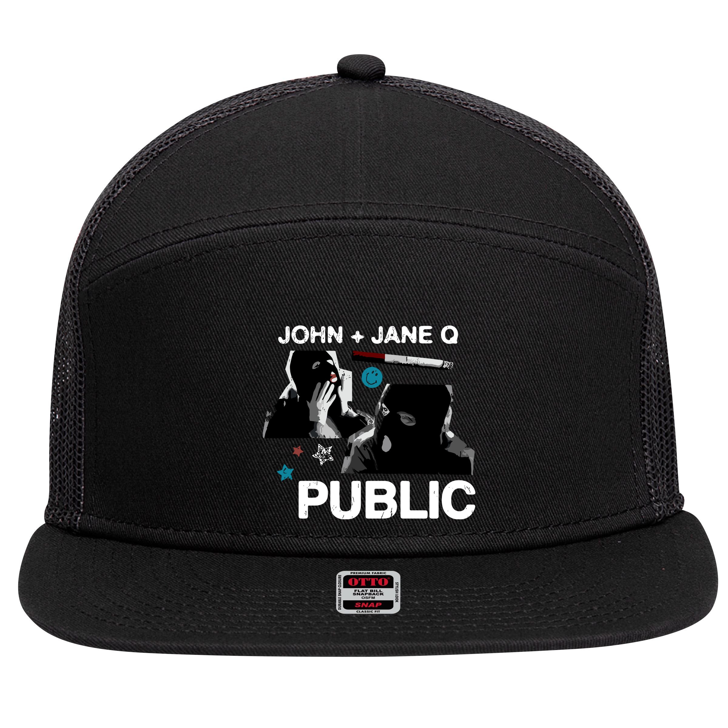 Dinner In America Present John And Jane Q Side B 7 Panel Mesh Trucker Snapback Hat