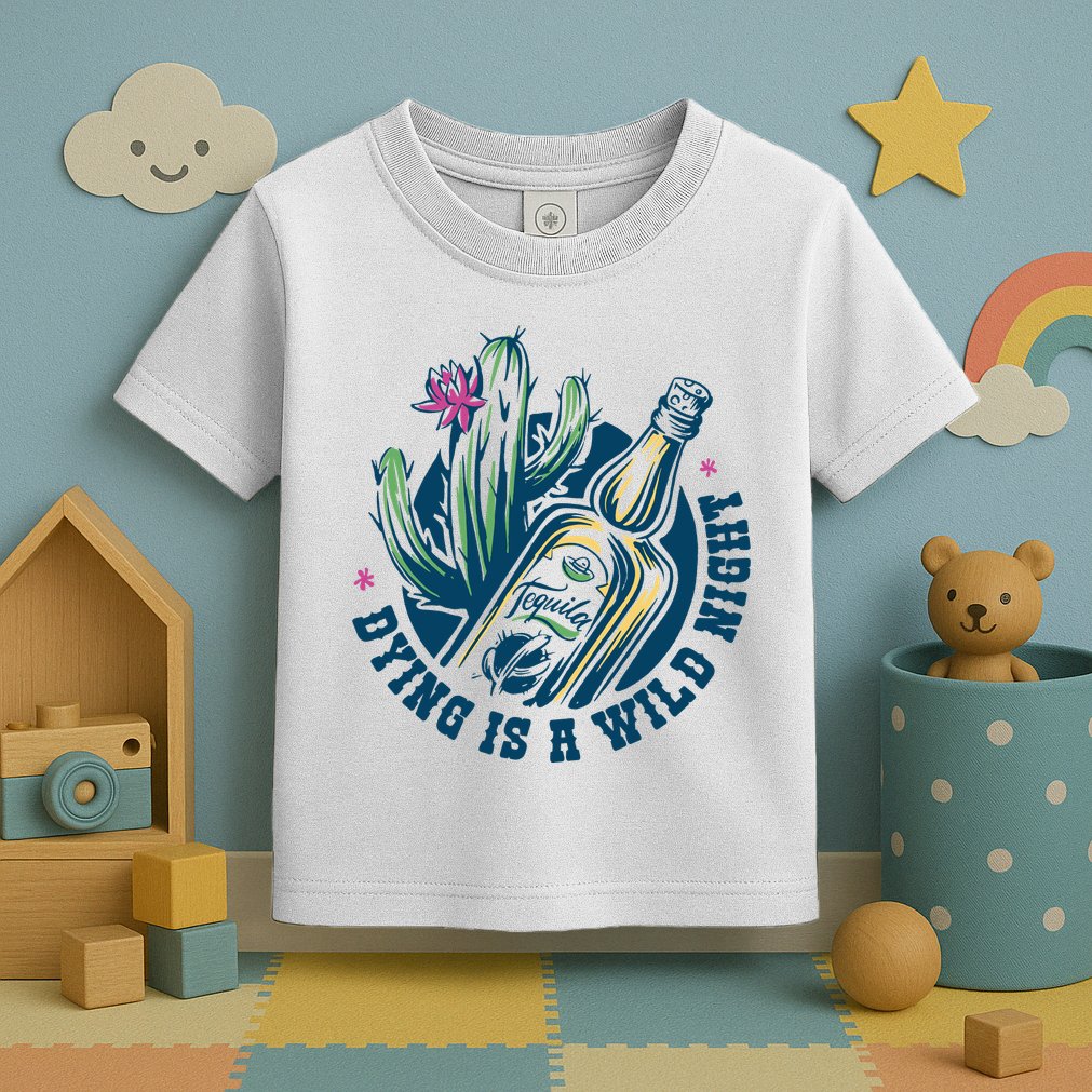 Dying Is A Wild Night Tequila Toddler T-Shirt