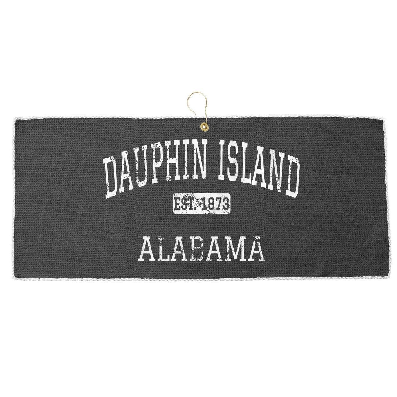Dauphin Island Alabama Al Vintage Large Microfiber Waffle Golf Towel