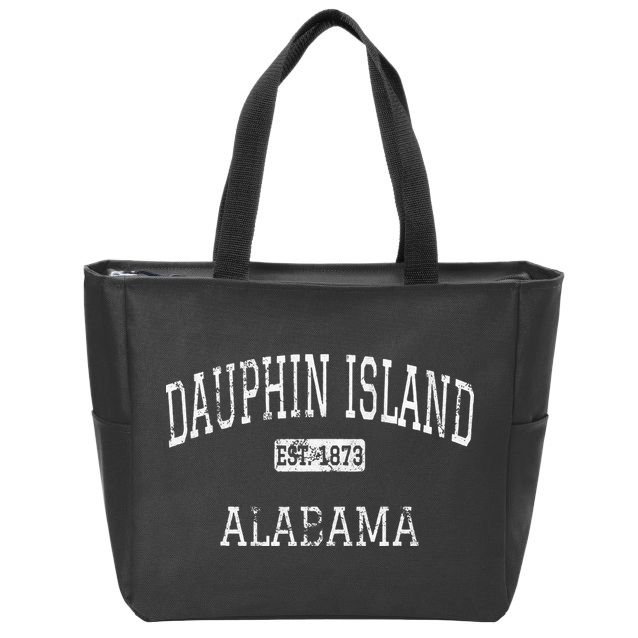 Dauphin Island Alabama Al Vintage Zip Tote Bag