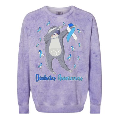 Diabetes Awareness Dabbing Sloth Colorblast Crewneck Sweatshirt