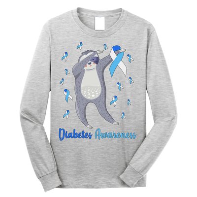 Diabetes Awareness Dabbing Sloth Long Sleeve Shirt