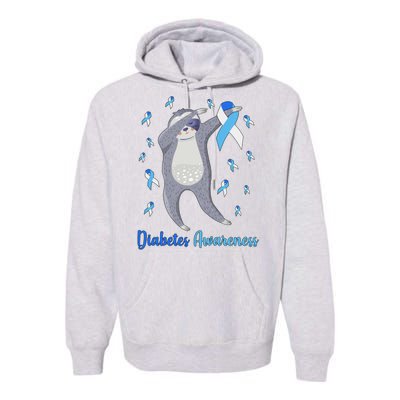 Diabetes Awareness Dabbing Sloth Premium Hoodie