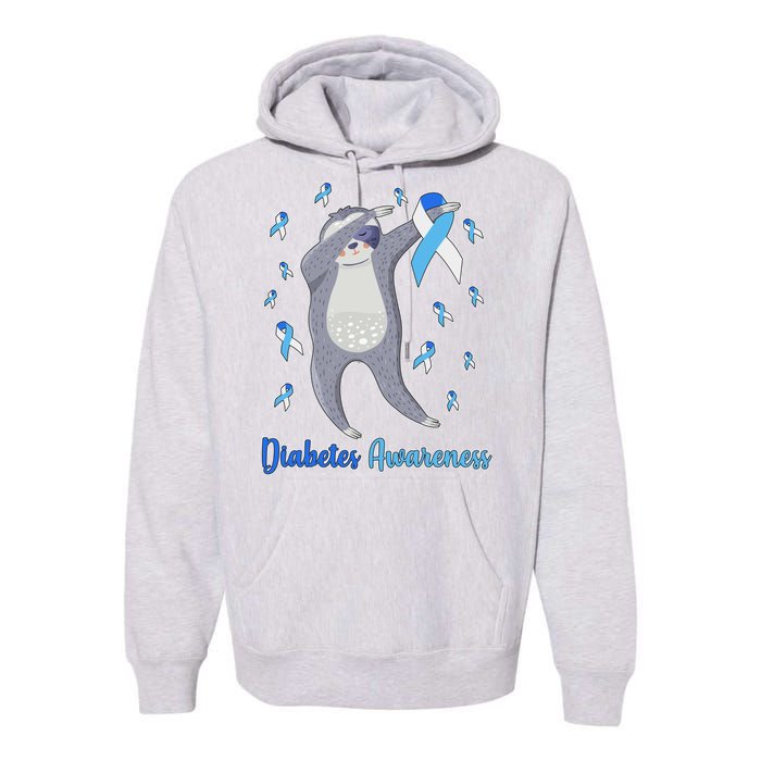 Diabetes Awareness Dabbing Sloth Premium Hoodie